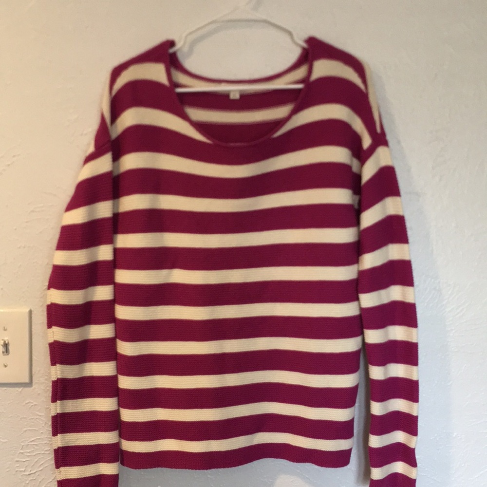 3 for $25Stripe wide boatneck sweater